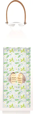 Imagen del producto de Linterna decorativa de búho, diseño "Amor XL" - Regalo, frase para boda, búho, linterna de cristal, iluminación, pareja, lámpara colgante, farol