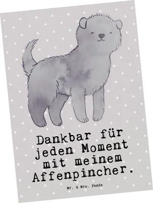 Produktbild von Mr. & Mrs. Panda Grußkarte Affenpincher Moment - Grau Pastell - Geschenk, Kunstkarten, Ansichtskarte, bildkarte, Postkarte, Postkarten