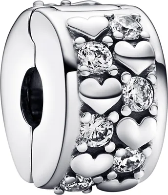 Produktbild von Pandora Clips Charm 792235C01 Infinite Hearts Sparkling Silber 925 Moments