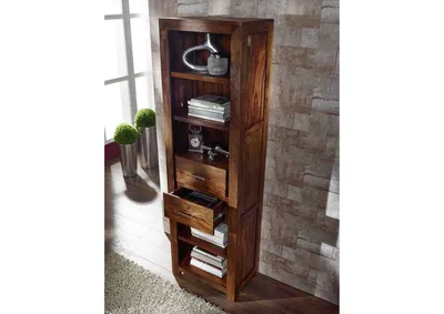 Produktbild von MASSIVMOEBEL24 Regal Sheesham 60x40x200 braun lackiert METRO LIFE #111