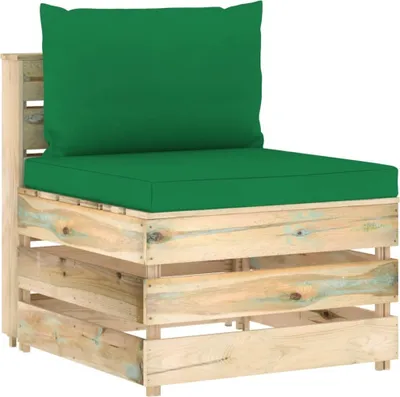 Produktbild von Möbel Modulares Mittelsofa mit Kissen Grün Imprägniertes Holz DE36746