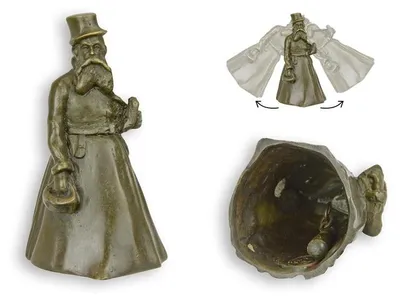 Productafbeelding van Bronzen tafelbel figuur van een heer