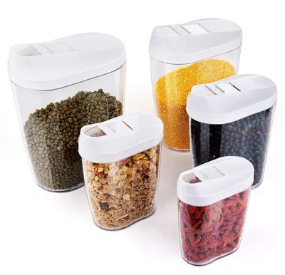 Produktbild von Set mit 5 BPA-freien Aufbewahrungsbehältern für Lebensmittel, ideal für die Küche