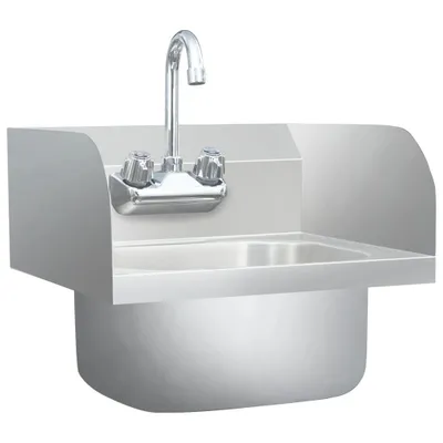 Produktbild von vidaXL Gastro-Handwaschbecken mit Wasserhahn Edelstahl