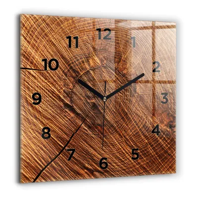 Obrázok produktu pre Wallfluent Hodiny - Sklenené Nástenné Hodiny - Tichý Quartz Strojček - Nástenná Dekorácia Spálňa Kuchyň - Čierna Ruky - 60x60 cm - Dekoratívne drevo