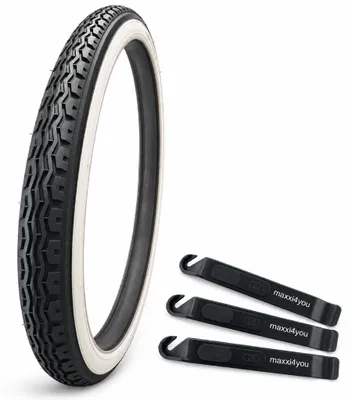 Produktbild von 1 x Kenda K-133 Fahrradreifen 37-590 (26 x 1 3/8) Schwarz/Weiß inkl. Reifenheber, KI-generiertes Bild