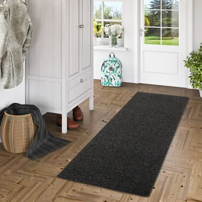 Produktbild von Hochflor Velours Läufer Teppich Luna Mix Anthrazit, Größe:100x200 cm