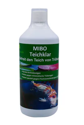 Produktbild von MIBO Teichklar 1 Liter Teichklärer gegen trübes und grünes Teichwasser