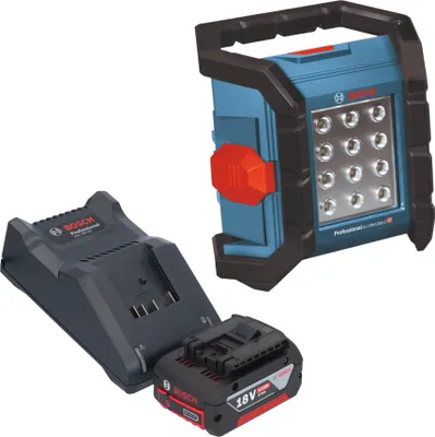 Image de Bosch GLI 18V-1200 C Professional Projecteur de chantier sans fil 18 V 1200 lm + 1x batterie 4,0 Ah + chargeur