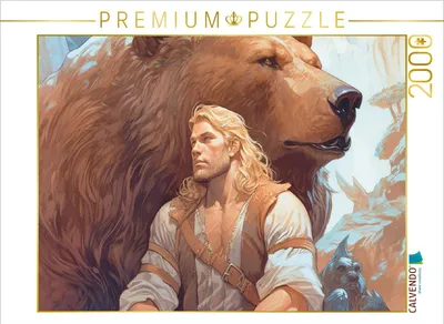 Produktbild von CALVENDO Puzzle Waldbewohner mit seinem Beschützer | 2000 Teile Lege-Größe 90x67cm Foto-Puzzle für glückliche Stunden