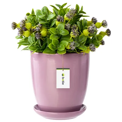 Produktbild von Blumentopf Blumenübertopf Rosa Blumenschale mit Untersetzer Glanz Keramik Modern Glamour Höhe 30 cm