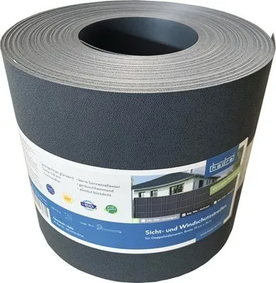 Produktbild von Sichtschutzstreifen 5000 x 19 cm aus PP mit Lederprägung 1,1 mm anthrazit