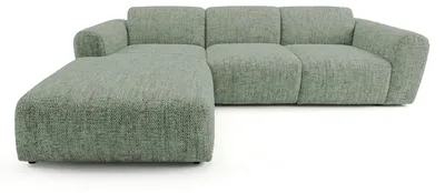 Image de Canapé d'Angle XXL GIN 310x192 L Gauche | Tissu Texturé vert sauge