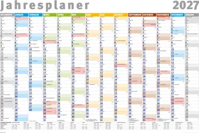Produktbild von MB 13 - Jahresplaner 2027 - Wandplaner Kalender Poster Druck - 91,5x61 cm gerollt