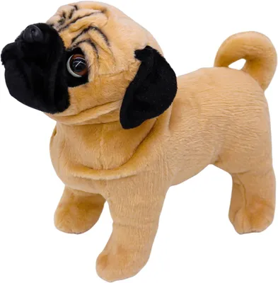 Produktbild von Plüschhund 27 cm, Mops, für Kinder, schwarz