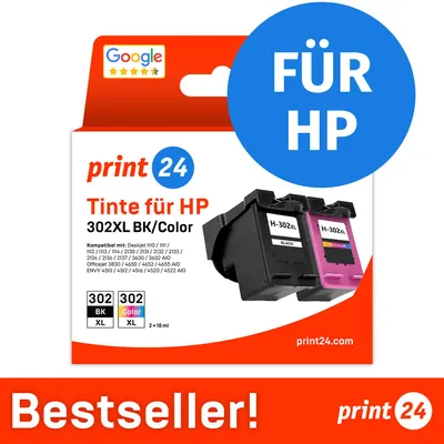 Produktbild von Tintenpatronen für HP 302XL, Multipack (BK/C/M/Y), 1 Stück