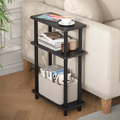 Schmale Beistelltisch Schwarz 40x18x61,5 cm Verbundholz