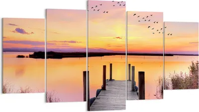 Produktbild von Bild auf Leinwand - Leinwandbild - Fußgängerbrücke Sommer Menschen Liebe - 160x85cm - Wand Bild - Wanddeko - Leinwanddruck - Bilder - Kunstdruck - Leinwand bilder - Wandkunst - EA160x85-3056