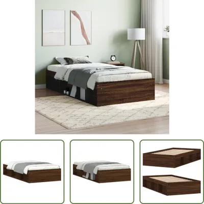 Produktbild von The Living Store Bettgestell Braun Eichen-Optik 100x200 cm