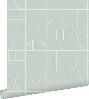 Produktbild von ESTAhome Tapete Art Decó Muster Mintgrün und Weiß 53 cm x 10.05 m