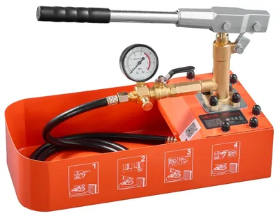 Productafbeelding van VEVOR Hydraulische perspomp, druktestpomp, 7,57 liter, 0-50 bar, met enkelventiel, handperspomp met manometer en reservoir, geschikt voor leidingen, waterleidingen, verwarmingssystemen, druk- en lektests