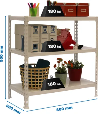 Produktbild von Metallregal SIMONCLICK MINI 3/500 900 BRANCO/BRANCO