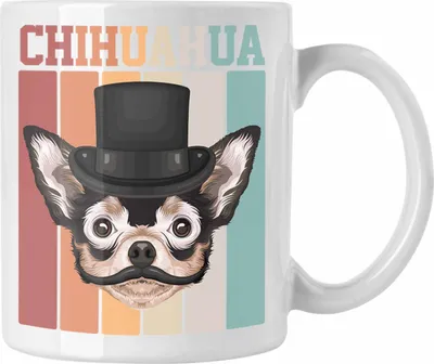 Produktbild von Trendation - Chihuahua Besitzer Tasse Geschenk Lustiger Spruch Geschenkidee Retro Vinatge Chihuahua (Weiß)
