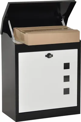 Produktbild von Briefkasten Paketbox anthrazit/weiß