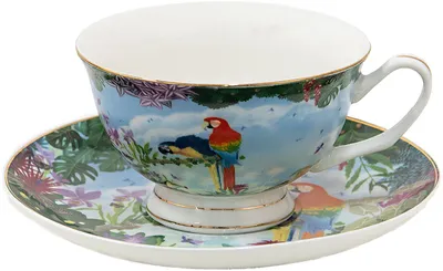 Produktbild von Kaffeetasse mit Untertasse Porzellan 12x10x6 cm Clayre & Eef