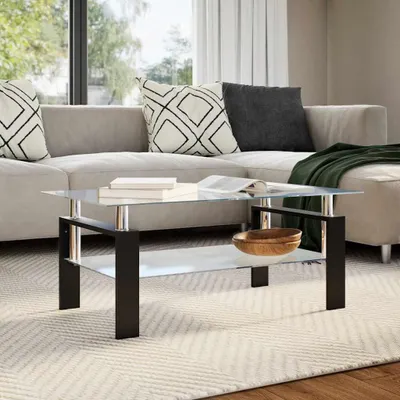 Produktbild von vidaXL Couchtisch Grau Transparent 95x55x40 cm Hartglas
