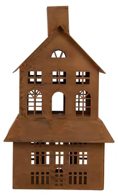 Immagine prodotto di Clayre & Eef, statuina decorativa "Casa", 16x10x31 cm, color marrone, metallo