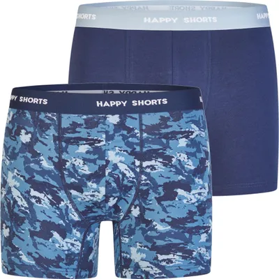 Produktbild von Happy Shorts Herren Boxer Jersey 2-Pack  marine - Größe M