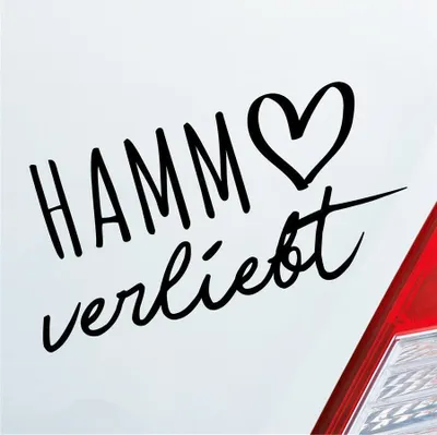 Produktbild von Auto Aufkleber Hamm verliebt Herz Stadt Heimat Liebe Car 19x10 cm Schwarz Matt Sticker Heckscheibenaufkleber