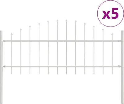 Image de vidaXL Clôture de jardin Woerden, 5 pièces, blanc