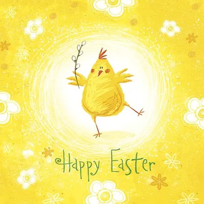 Produktbild von 20 Servietten Happy Easter Chicken - Fröhliches Küken für Ostern 33x33cm