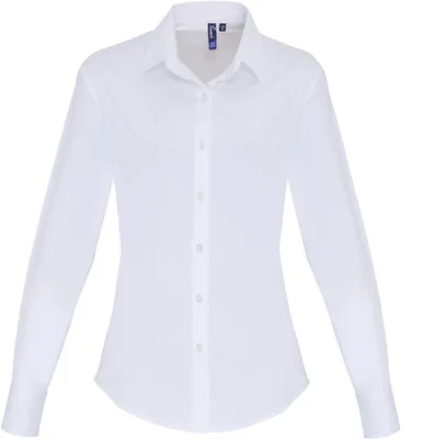 Immagine prodotto di Premier Workwear - Camicia da donna in popeline elasticizzato a maniche lunghe in cotone
