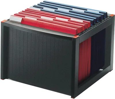 Zdjęcie produktu dla Stojak na teczki wiszące czarny H272xW360xD380mm na ok. 40 teczek HELIT