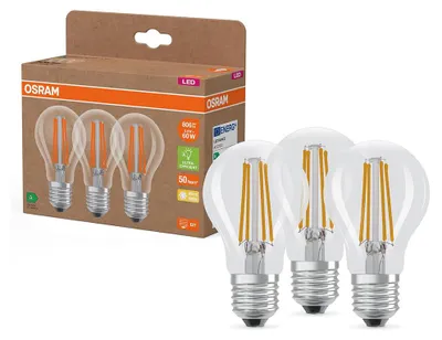 Produktbild von 3er Pack OSRAM E27 Filament 3.8W warmweiss 2700K 4099854338601
