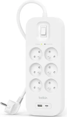 Obrázek produktu pro Belkin Connect, 650 J, 6 AC zásuvky / AC zásuvek, Bílá, Univerzální, 2 m, 1 kusů