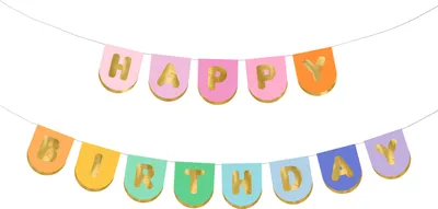 Happy Birthday Girlande 12x163cm Banner Bunt