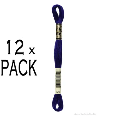 Productafbeelding van 12 bollen DMC Stickgaren Mouline Special 117MC - 820, 6-draads, 8 meter, verpakkingseenheid