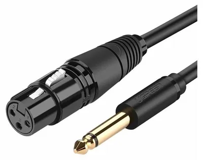 Produktbild von Ugreen 2m Audiokabel Mikrofonkabel zu XLR Mikrofon (weiblich) - 6,35 mm Klinke (männlich) Adapter Kabel