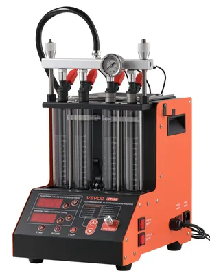 Obrázok produktu pre VEVOR Čistič a tester vstrekovačov, 9 testovacích režimov, ultrazvukové čistiace zariadenie (28 kHz) pre 4-valcové motory, čistič vstrekovačov pre automobily a motocykle s vypúšťacím ventilom a napätím 12 V