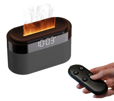 Produktbild von OKWISH Luftbefeuchter, Intelligenter Aroma Diffuser & Luftbefeuchter, Ultraschall Duftzerstäuber mit LED Nachtlicht, Automatischer Timer, Aromatherapie Befeuchter für Schlafzimmer, Wohnzimmer & Büro, Schwarz
