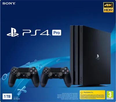 Image de Sony PS4 Pro 1TB Gamma + 2 DS4 V2 1 To Wifi Noir