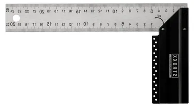 Produktbild von Vielseitiger Anschlagwinkel - 250/300mm - Messen - Kombiwinkel aus Metall mit Linealanschlag - Professionelles Messwerkzeug - (250mm)