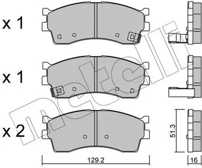 Produktbild von METELLI Bremsbeläge Satz Vorne Bremsklötze für KIA RIO Kombi (DC) 22-0512-0