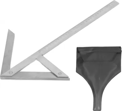 Obrázek produktu pro Centrovací úhloměr, úhloměr z uhlíkové oceli, úhloměr 45°/90°, 300 x 180 mm