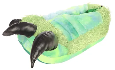 Produktbild von Plüsch-Dinosaurier-Hausschuhe - Hausschuhe - Rutschfeste Sohle - Weiches, plüschiges Innenfutter - Einfache Schuhe - Obermaterial aus Synthetik - Slipper