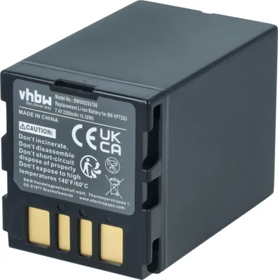 Produktbild von vhbw Akku kompatibel mit JVC GR-D360E, GR-D370AH, GR-D450, GR-D360EX, GR-D370EX, GR-D370, GR-D390EK Videokamera Camcorder (2200 mAh, 7,4 V, Li-Ion)